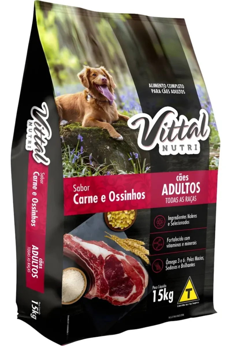 Vittal Nutri Cães Adultos Carne e Ossinhos 15kg
