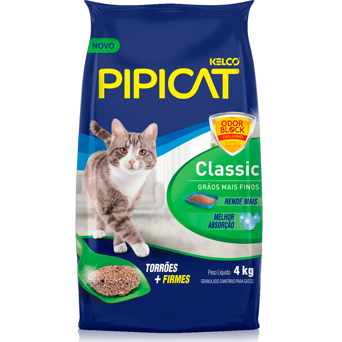 Areia Higiênica Pipicat Classic 4kg