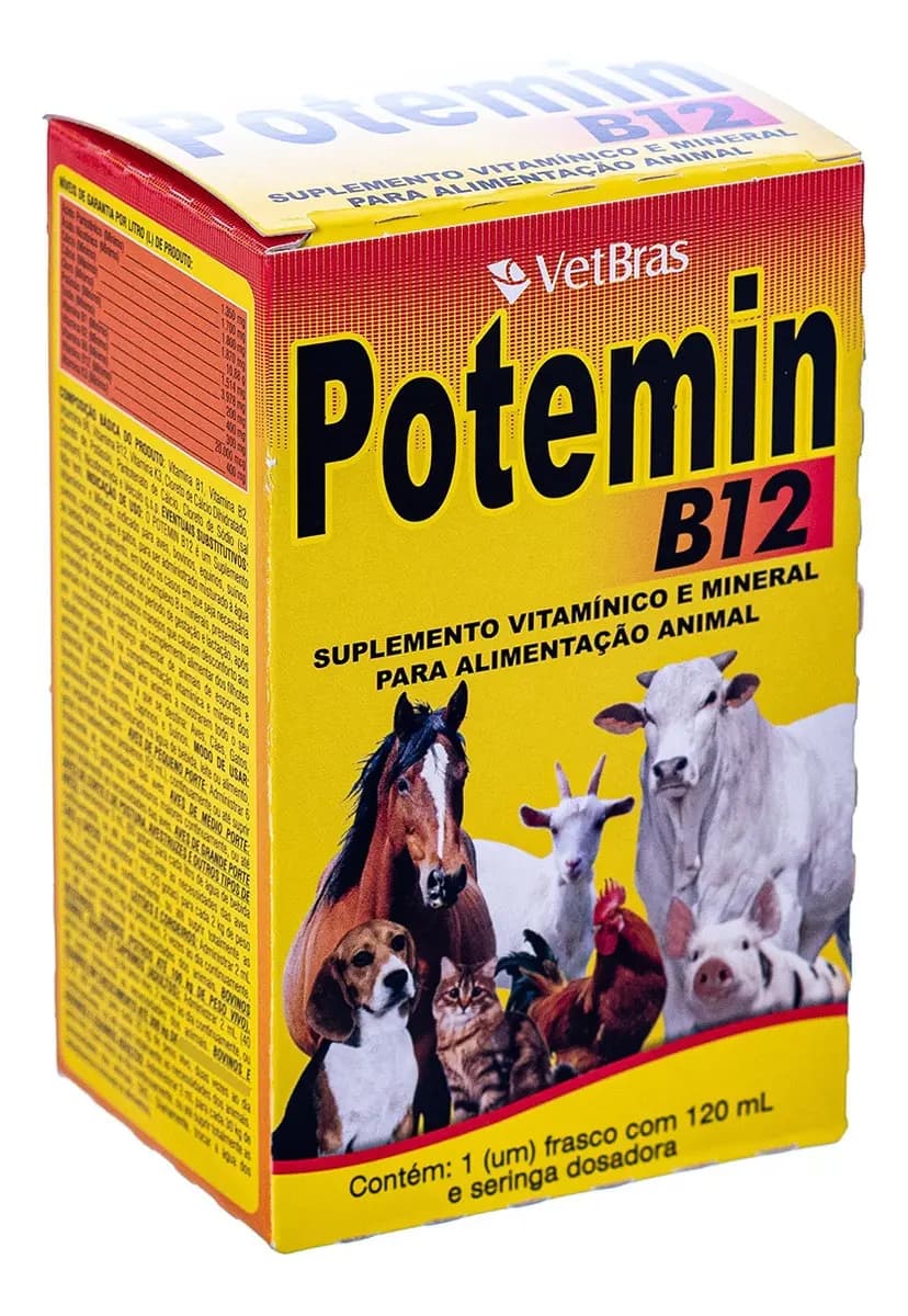 Potemin B12 - Suplemento Vitamínico Para Animais 120ml