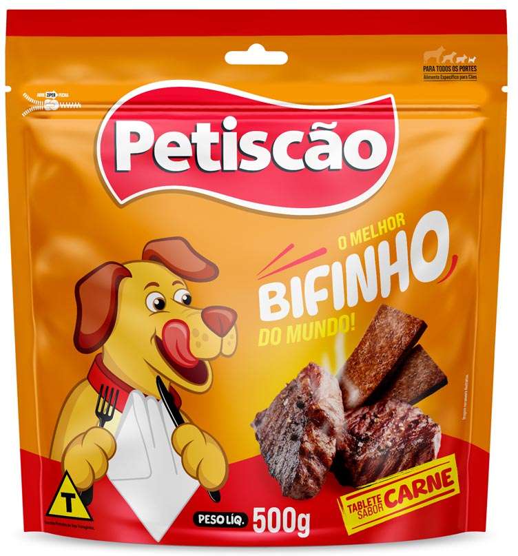 Bifinho Petiscão para Cães Sabor Carne 500g