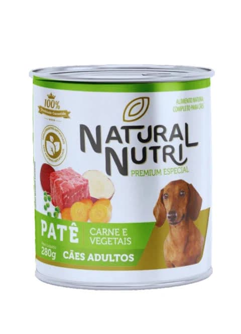 Ração Úmida Natural Nutri Patê Sabor Carne e Vegetais para Cães Adultos