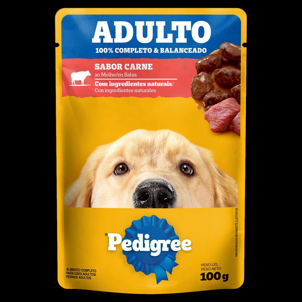 Ração Úmida Pedigree Sachê Cães Adultos Carne ao Molho 100g